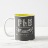 PhD graduation graduate gift chalkboard university Zweifarbige Tasse (Links)
