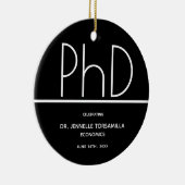 PhD Graduation Party Black Keepake Keramik Ornament (Rechts)