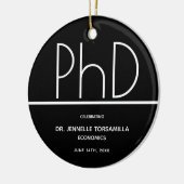 PhD Graduation Party Black Keepake Keramik Ornament (Links)