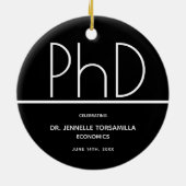 PhD Graduation Party Black Keepake Keramik Ornament (Hinten)