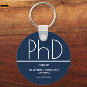 PhD Graduation Party Blauer Gefallen Schlüsselanhänger (Vorderseite)