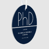 PhD Graduation Party Blue Keepake Ornament (Vorderseite)