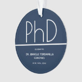 PhD Graduation Party Blue Keepake Ornament (Vorderseite)