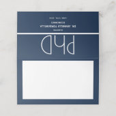 PhD Graduation Party Blue Platzkarte (Außenseite Aufgefaltet)