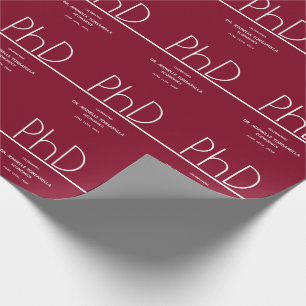 PhD Graduation Party Burgund Geschenkpapier