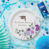 Phd Graduation Party Floral  Pappteller (Party)