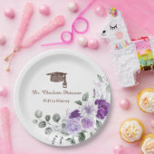 Phd Graduation Party Floral  Pappteller (Party)