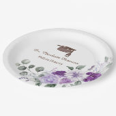 Phd Graduation Party Floral  Pappteller (Schrägansicht)