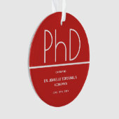 PhD Graduation Party Red Keepake Ornament (Vorderseite)
