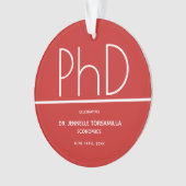 PhD Graduation Party Red Keepake Ornament (Vorderseite)