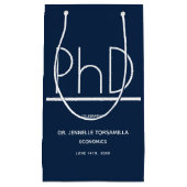PhD Graduation Party Small Blue Kleine Geschenktüte (Vorderseite)