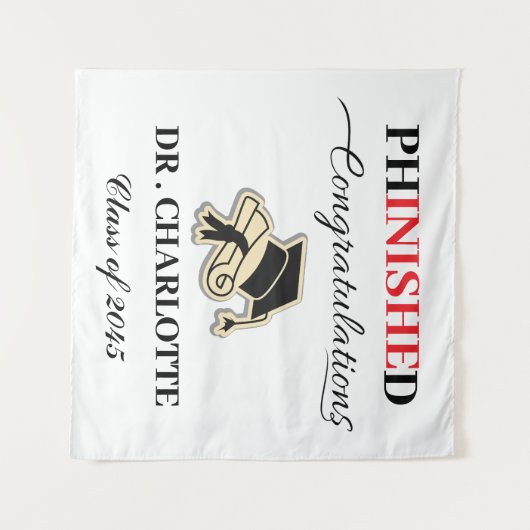 Phd Graduation Party Wandteppich (Vorderseite (Horizontal))