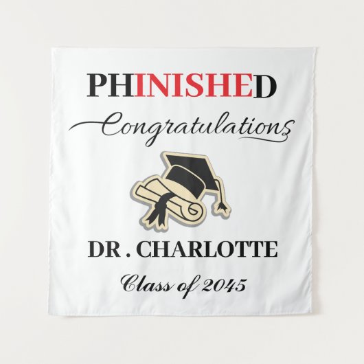 Phd Graduation Party Wandteppich (Vorderseite)