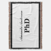 PhD Graduation Personalized Name Decke (Vorderseite Vertikal)