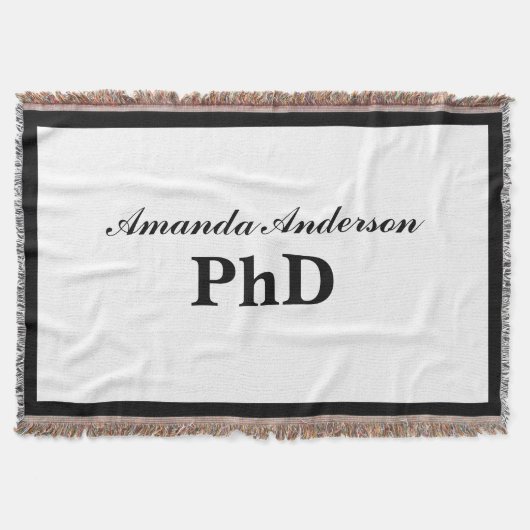 PhD Graduation Personalized Name Decke (Vorderseite)