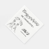 PhD-Graduationspartei in Schwarz und Weiß Serviette (Ecke)