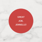 PhD Great Job Name Abschluss Red Confetti Konfetti (Klein Vorderseite)