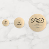 PhD Great Job Name Gold Black Gray Abschluss Konfetti (Rückseiten)