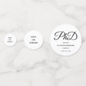 PhD Great Job Name White Black Abschluss Konfetti (Rückseiten)