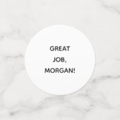 PhD Great Job Name White Black Abschluss Konfetti (Klein Vorderseite)