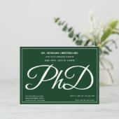 PhD grüne Graduierungspartei Einladung (Stehend Vorderseite)