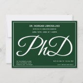 PhD grüne Graduierungspartei Einladung (Vorderseite)