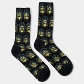 Phd hatte einen goldschwarzen Muster Doktorgrad Socken (Rechts)