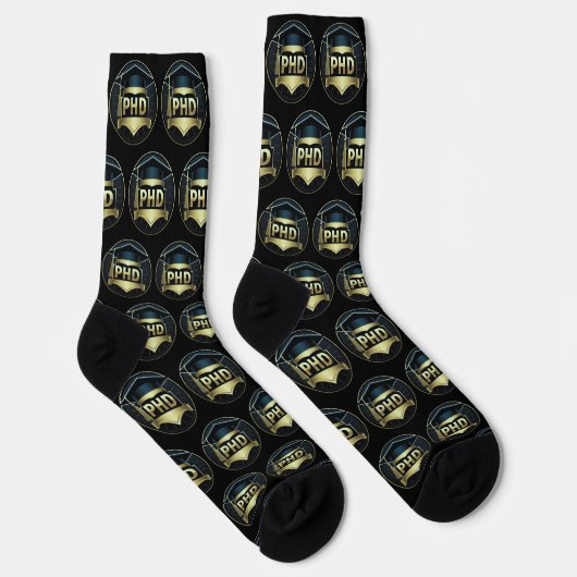 Phd hatte einen goldschwarzen Muster Doktorgrad Socken (Rechts)
