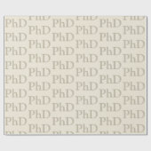 PhD Khaki Tan Degree Word Muster Abschluss Geschenkpapier (Flach)