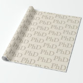 PhD Khaki Tan Degree Word Muster Abschluss Geschenkpapier (Ungerollt)