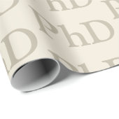 PhD Khaki Tan Degree Word Muster Abschluss Geschenkpapier (Rolleneckpunkt)