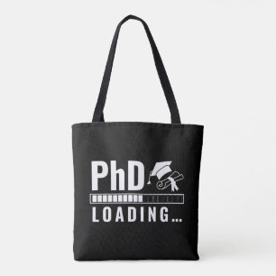 Phd Laden Bar Graduate Student White Fun Script Tasche