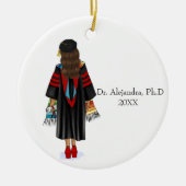 PhD Latina Graduate mit Individuelle Name Keramik Ornament (Vorne)