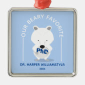PhD Lieblings-Polar-Bär Funny-Abschluss Ornament Aus Metall (Vorne)