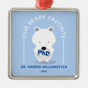 PhD Lieblings-Polar-Bär Funny-Abschluss Ornament Aus Metall