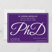 PhD-Lila Graduationspartei Einladung (Vorderseite)
