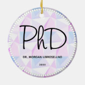 PhD Lila schwarzer Abschluss Abstrakter Name Jahr Keramik Ornament (Hinten)