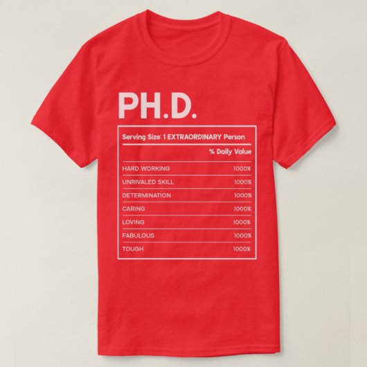 Phd Nutrition Fakten Design T-Shirt (Design vorne)