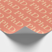 PhD Orange Degree Word Muster Abschluss Geschenkpapier (Ecke)