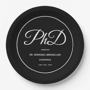 PhD-Papiertafel für die schwarze Schulungspapier Pappteller