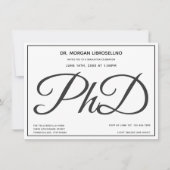 PhD-Partei für Schwarz-weiße Ausbildung Einladung (Vorderseite)