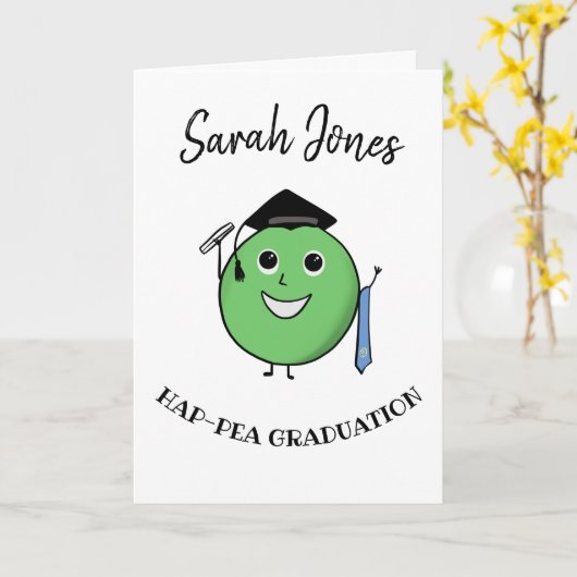 PHD Pea-HD Funny Pea Abschluss Geschenk für grad Karte (Gelbe Blume)