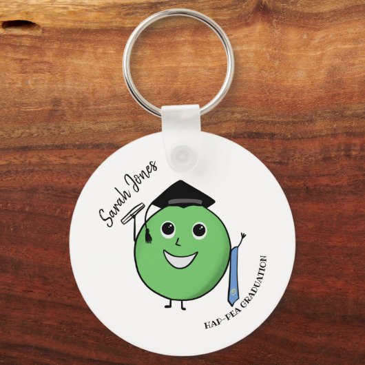 PHD Pea-HD Funny Pea Abschluss Geschenk für grad Schlüsselanhänger (Rückseite)