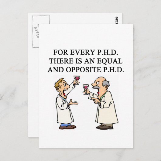 PHD-Sprichwort Postkarte (Vorne/Hinten)