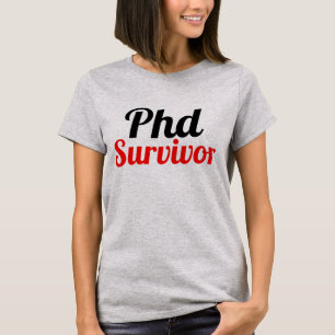 Phd Survivor Typografie rot schwarz T-Shirt