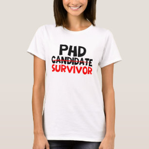 Phd Survivor Typografie rot schwarz T-Shirt