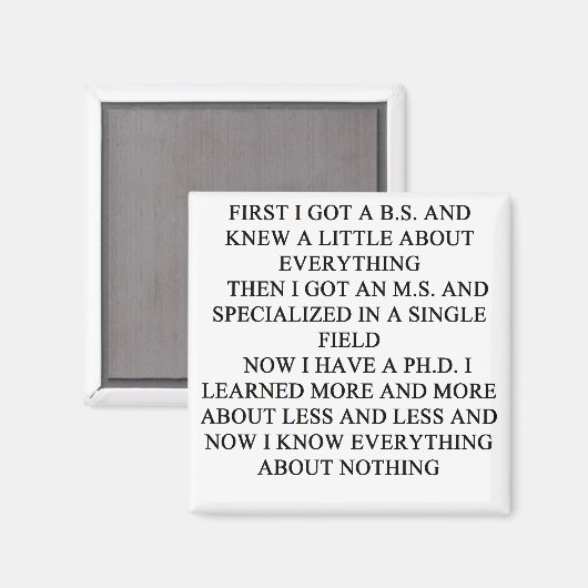 PHD-Witz Magnet (Vorderseite/Rückseite)