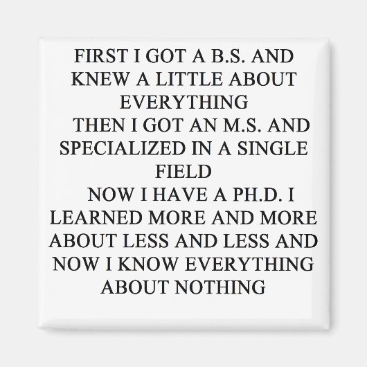 PHD-Witz Magnet (Vorne)