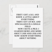 PHD Witz Postkarte (Vorne/Hinten)