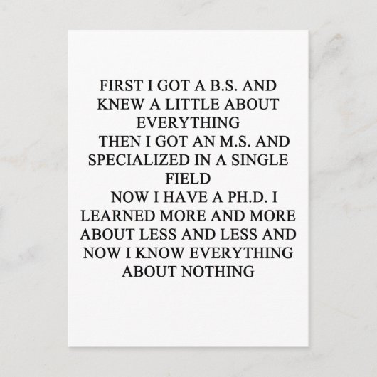 PHD Witz Postkarte (Vorderseite)